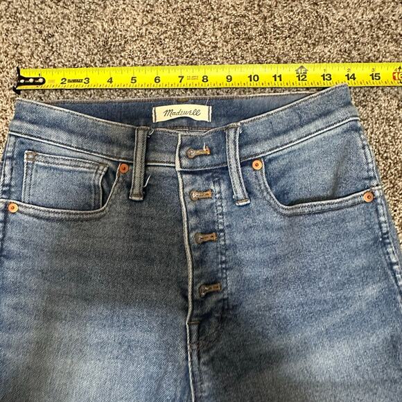 MADEWELL Women's 10" High-Rise Skinny Jeans Button-Front Edition Size 28 - Picture 3 of 9